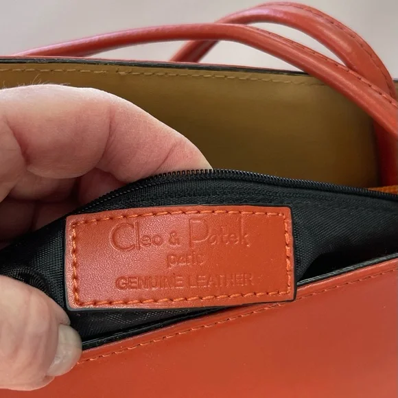 Cleo & Patel Orange Leather Bag - Picture 5 of 6